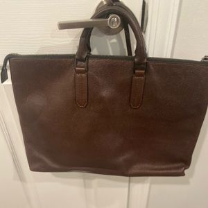 Ben Minkoff Brown Leather Computer Bag 17” x 12”